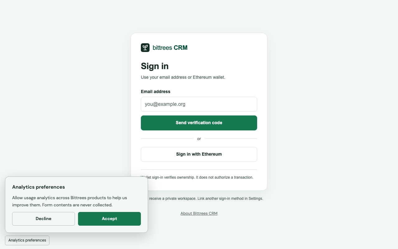 Public entrance to Bittrees CRM